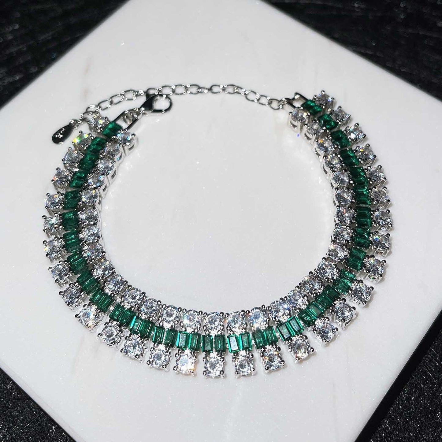 Micro-set High Carbon Diamond Zircon Color Treasure Adjustable Bracelet