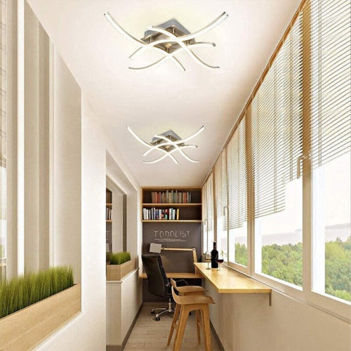 Ceiling Light 4 Wave Lights Modern Kitchen Living Room Bedroom Lamp LED Dimmable