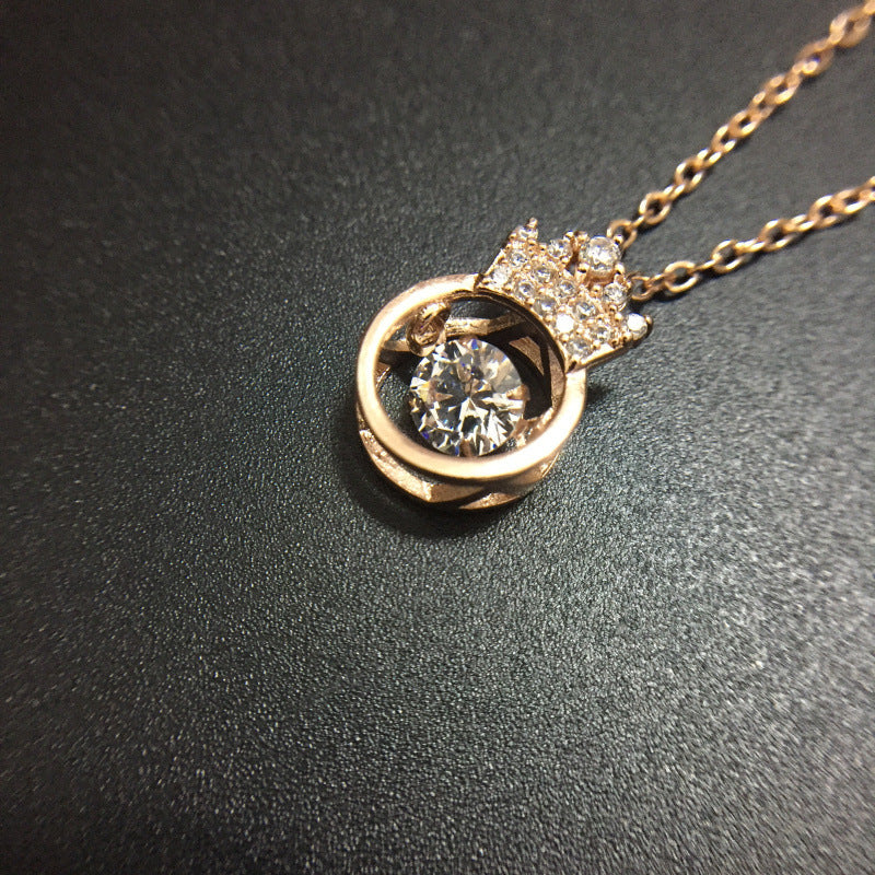 Crown smart Necklace Pendant Heart Pendant Necklace heart one generation wholesale jewelry manufacturers
