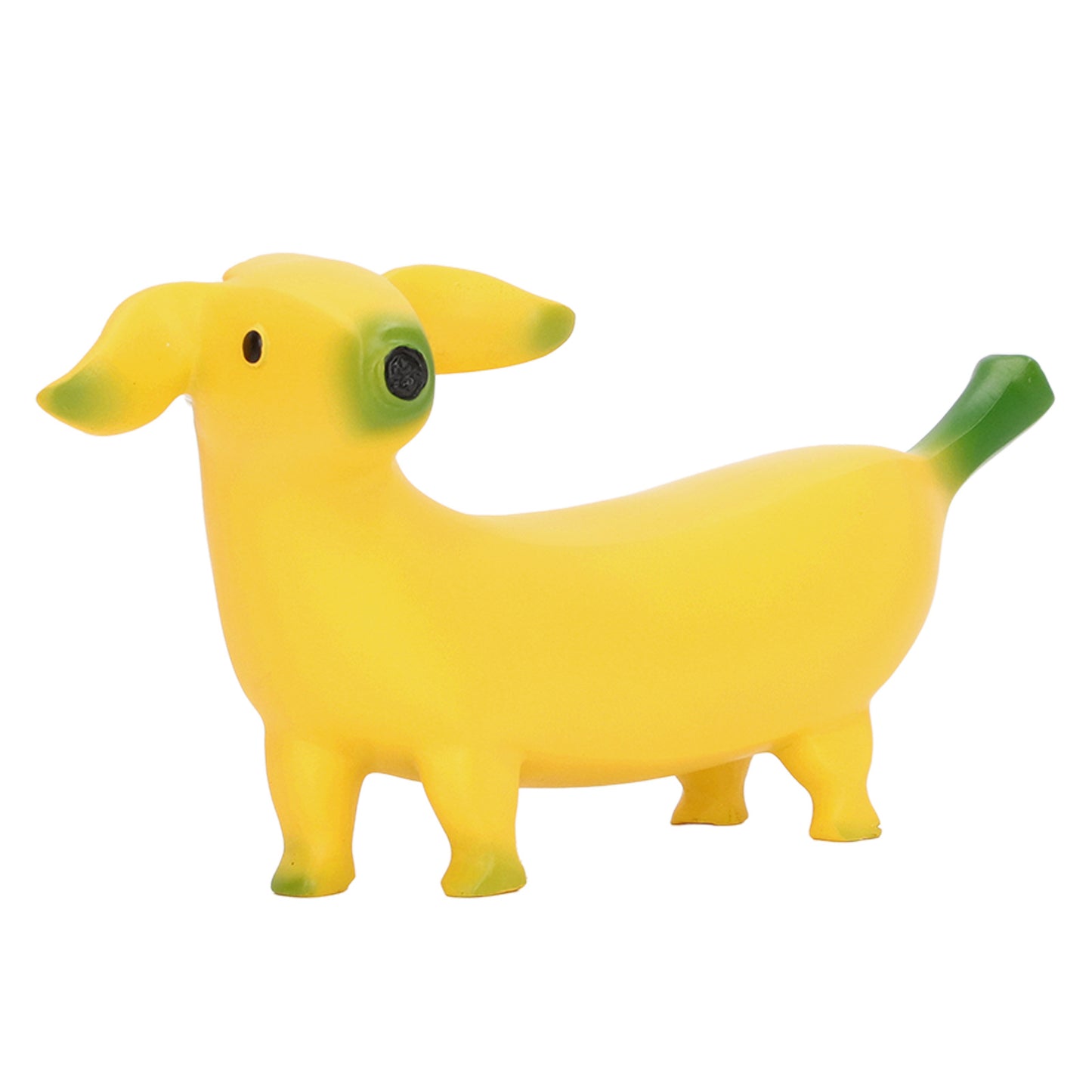 Banana Dog Sculpture Resin Funny Lovely Lightweight Banana Dog Art Decoration for Home Desktop L 20x9cm/7.9x3.5in