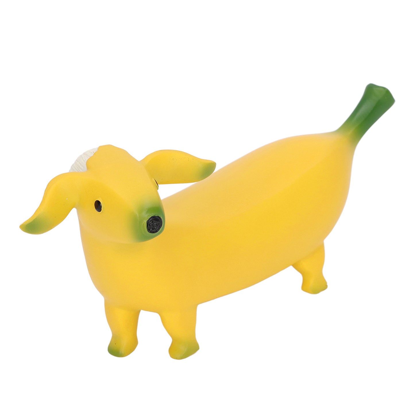 Banana Dog Sculpture Resin Funny Lovely Lightweight Banana Dog Art Decoration for Home Desktop L 20x9cm/7.9x3.5in