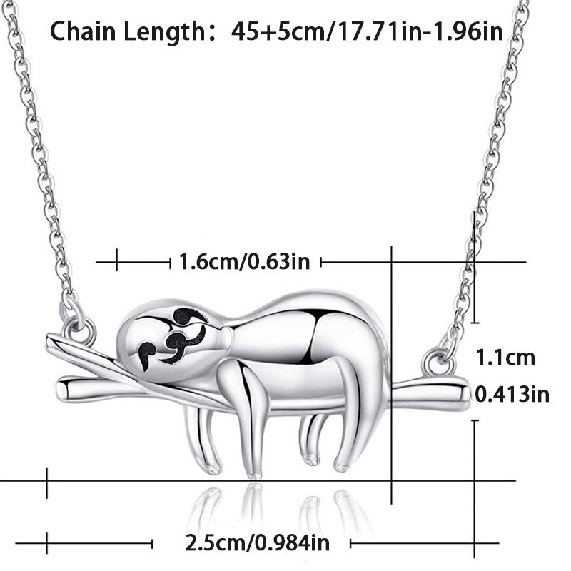 Cute Cartoon Sloth Pendant Necklace