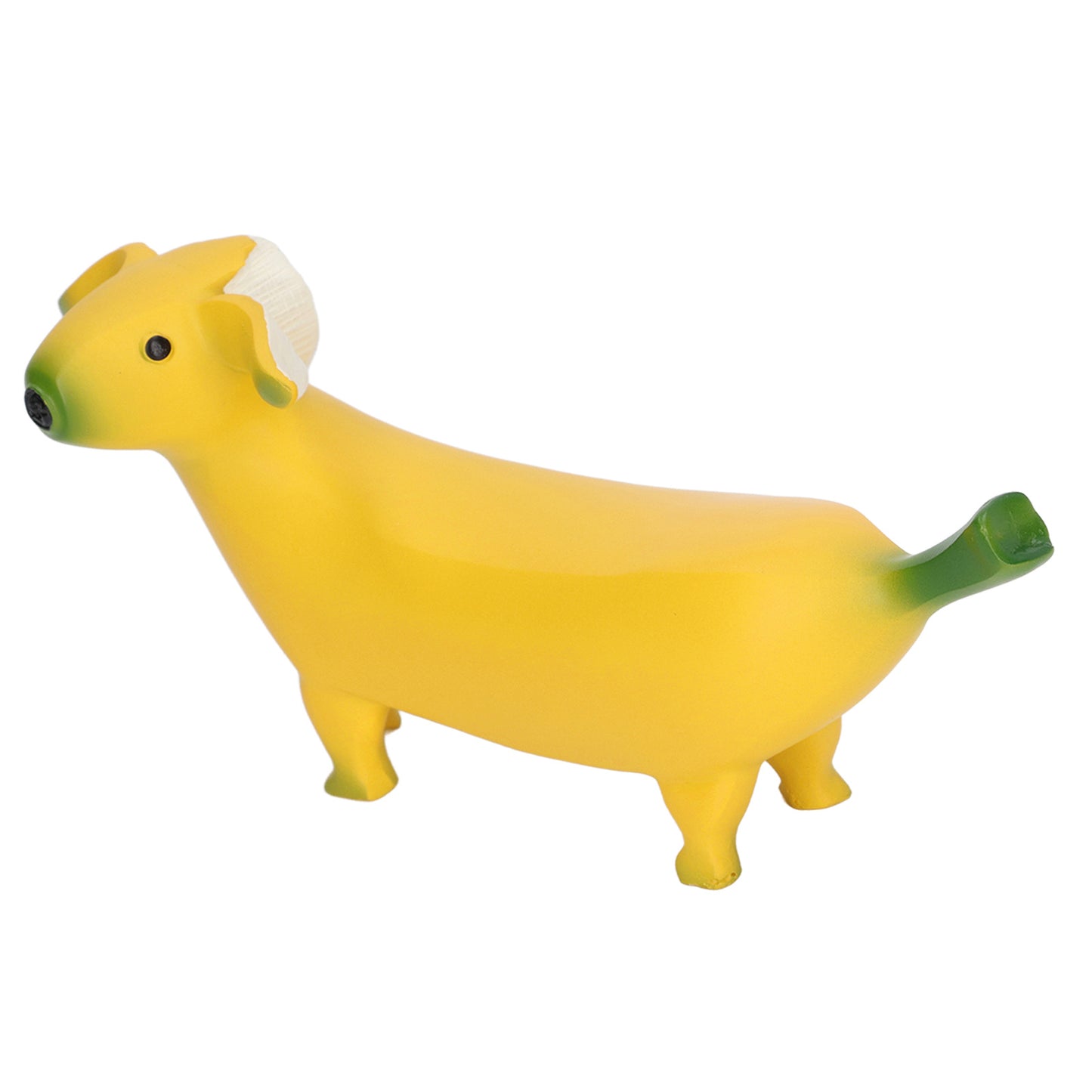 Banana Dog Sculpture Resin Funny Lovely Lightweight Banana Dog Art Decoration for Home Desktop L 20x9cm/7.9x3.5in