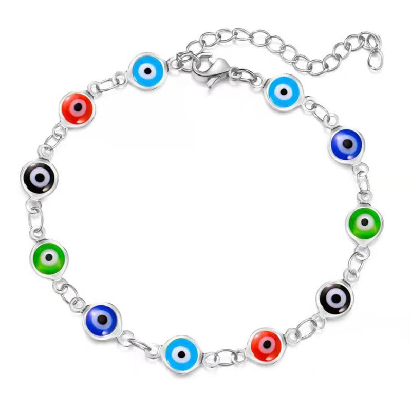 Women Men Jewelry Gold Color Link Chain Colorful Enamel Bacelet