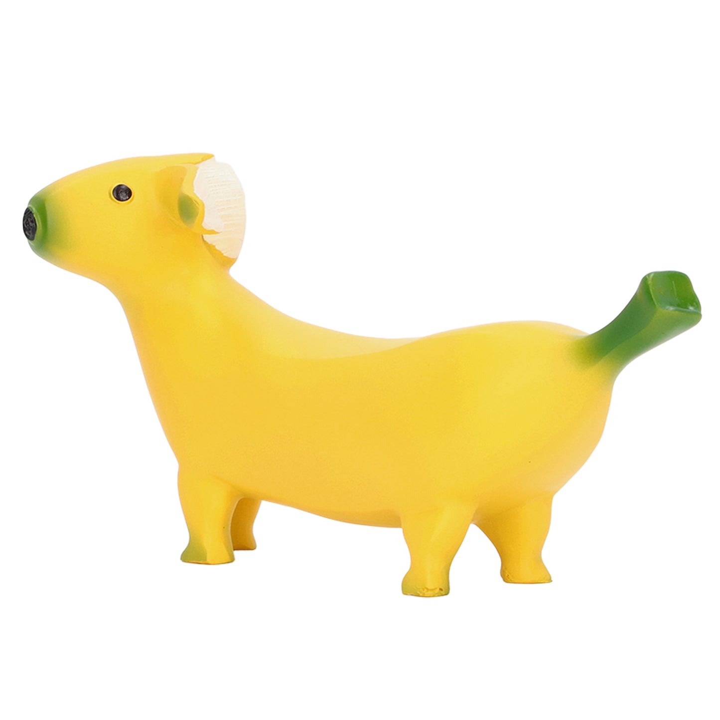 Banana Dog Sculpture Resin Funny Lovely Lightweight Banana Dog Art Decoration for Home Desktop L 20x9cm/7.9x3.5in