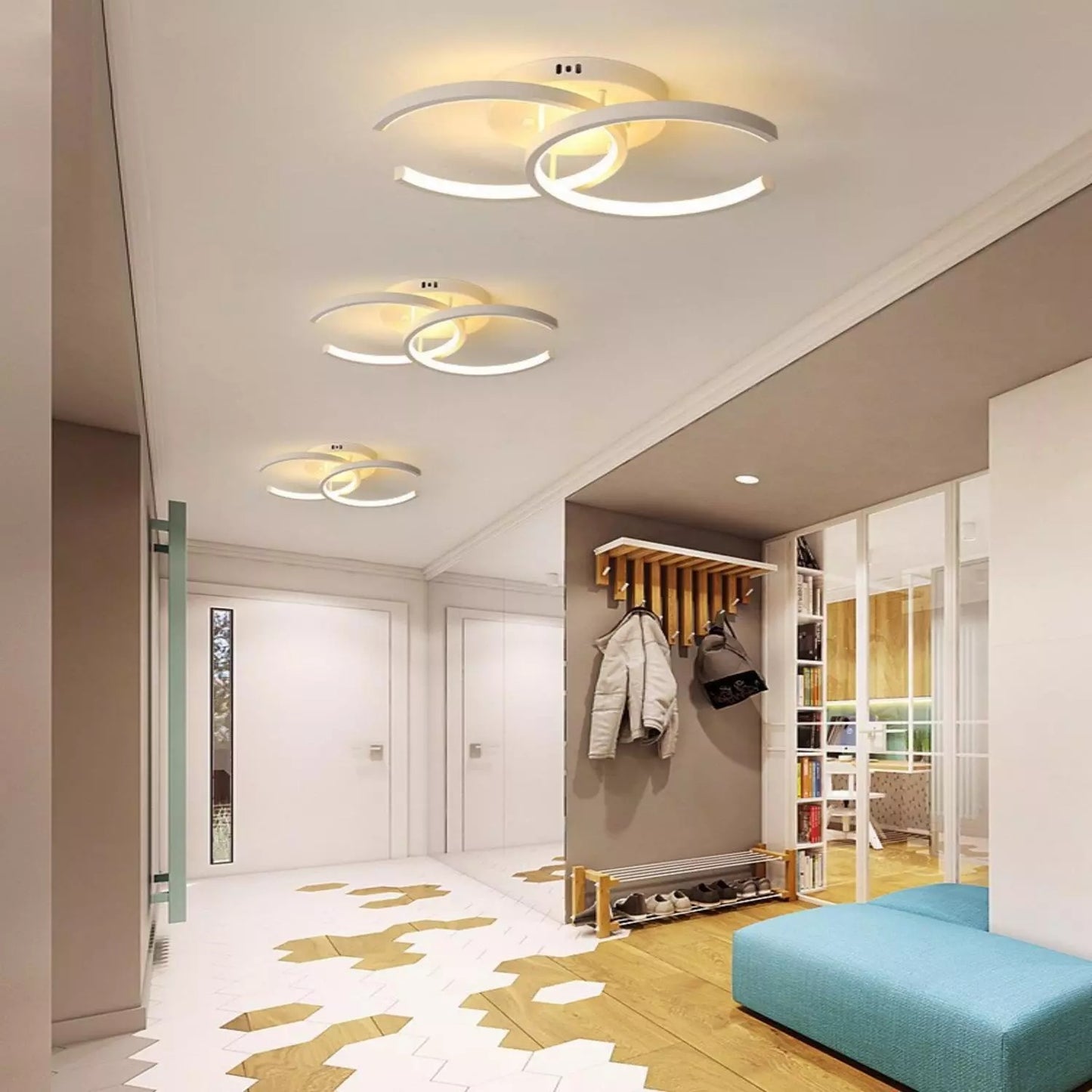 Dimmbar 3-Farbige Decken-Lampe LED Deckenleuchte Wohnzimmer Kuchen Flur Eingang