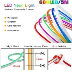 LED Dimmable Strip Neon Rope Lights Waterproof 12V Tube IP65 Bar Sign Light Deco