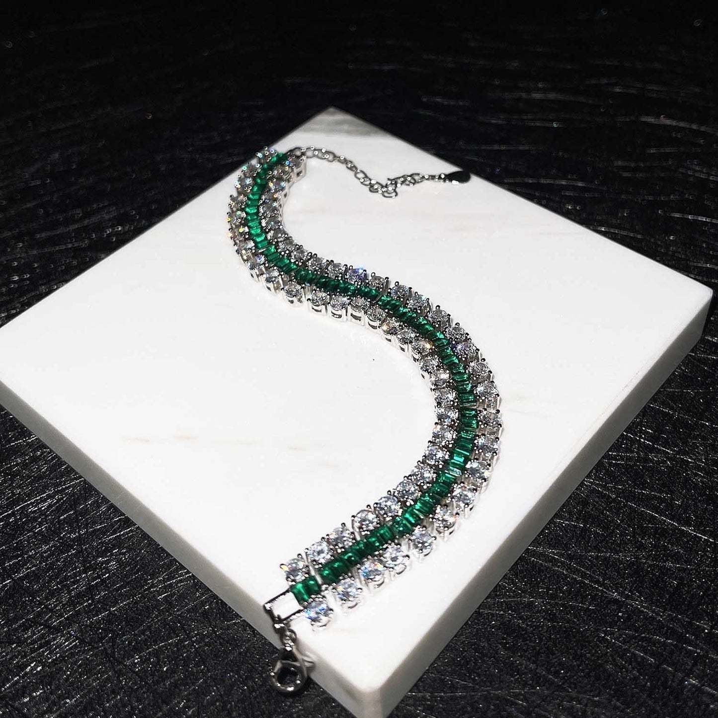 Micro-set High Carbon Diamond Zircon Color Treasure Adjustable Bracelet