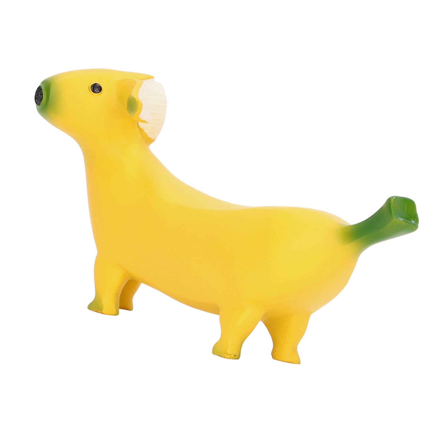 Banana Dog Sculpture Resin Funny Lovely Lightweight Banana Dog Art Decoration for Home Desktop L 20x9cm/7.9x3.5in