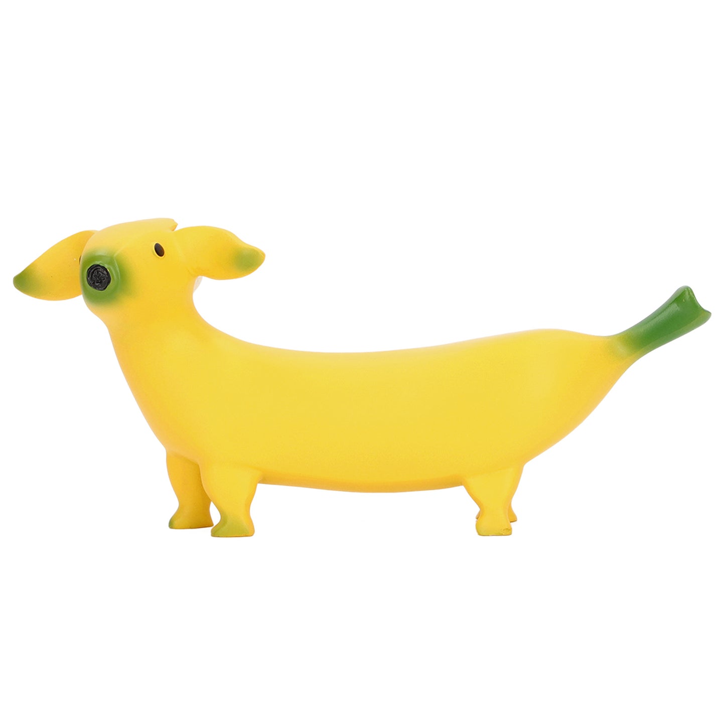 Banana Dog Sculpture Resin Funny Lovely Lightweight Banana Dog Art Decoration for Home Desktop L 20x9cm/7.9x3.5in