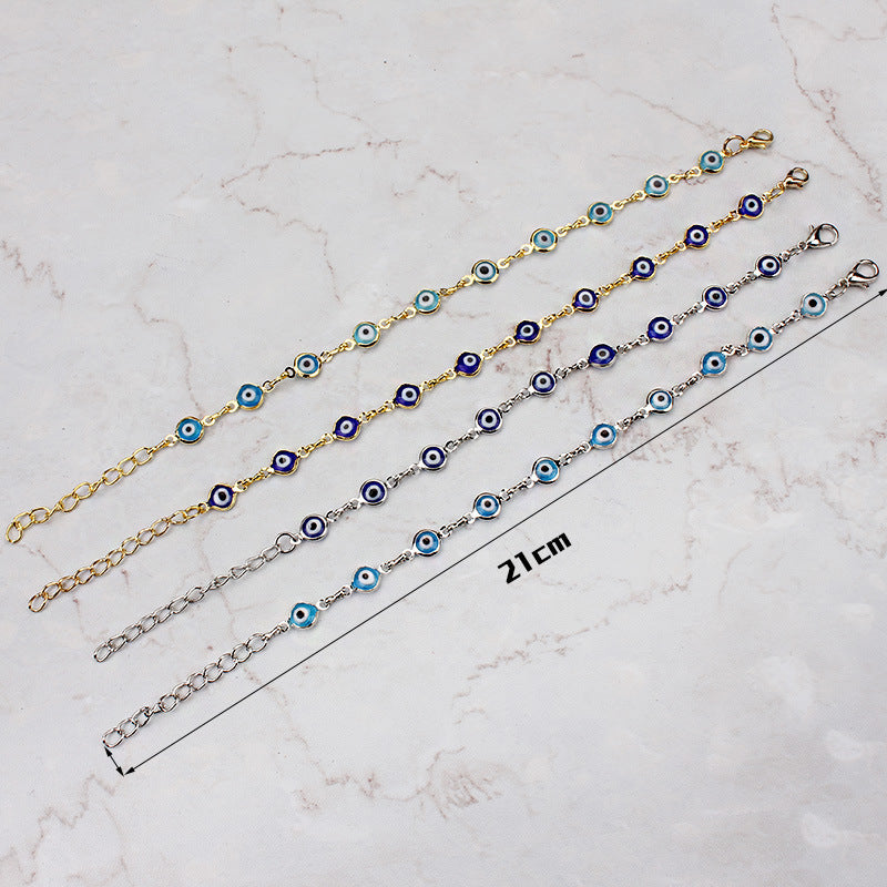 Women Men Jewelry Gold Color Link Chain Colorful Enamel Bacelet