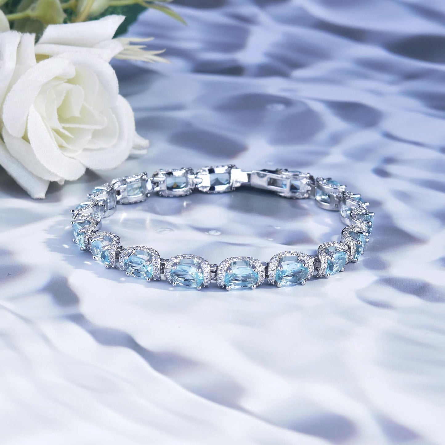 Galaxy Princess Lace Lace Aquamarine Bracelet Color Treasure Ring