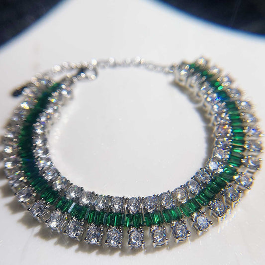 Micro-set High Carbon Diamond Zircon Color Treasure Adjustable Bracelet