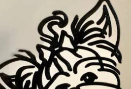 Simple Metal Dog Art Sculptured Ornaments Home Decoration
