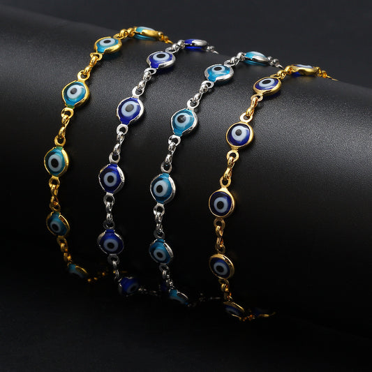 Women Men Jewelry Gold Color Link Chain Colorful Enamel Bacelet