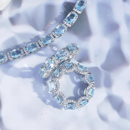 Galaxy Princess Lace Lace Aquamarine Bracelet Color Treasure Ring