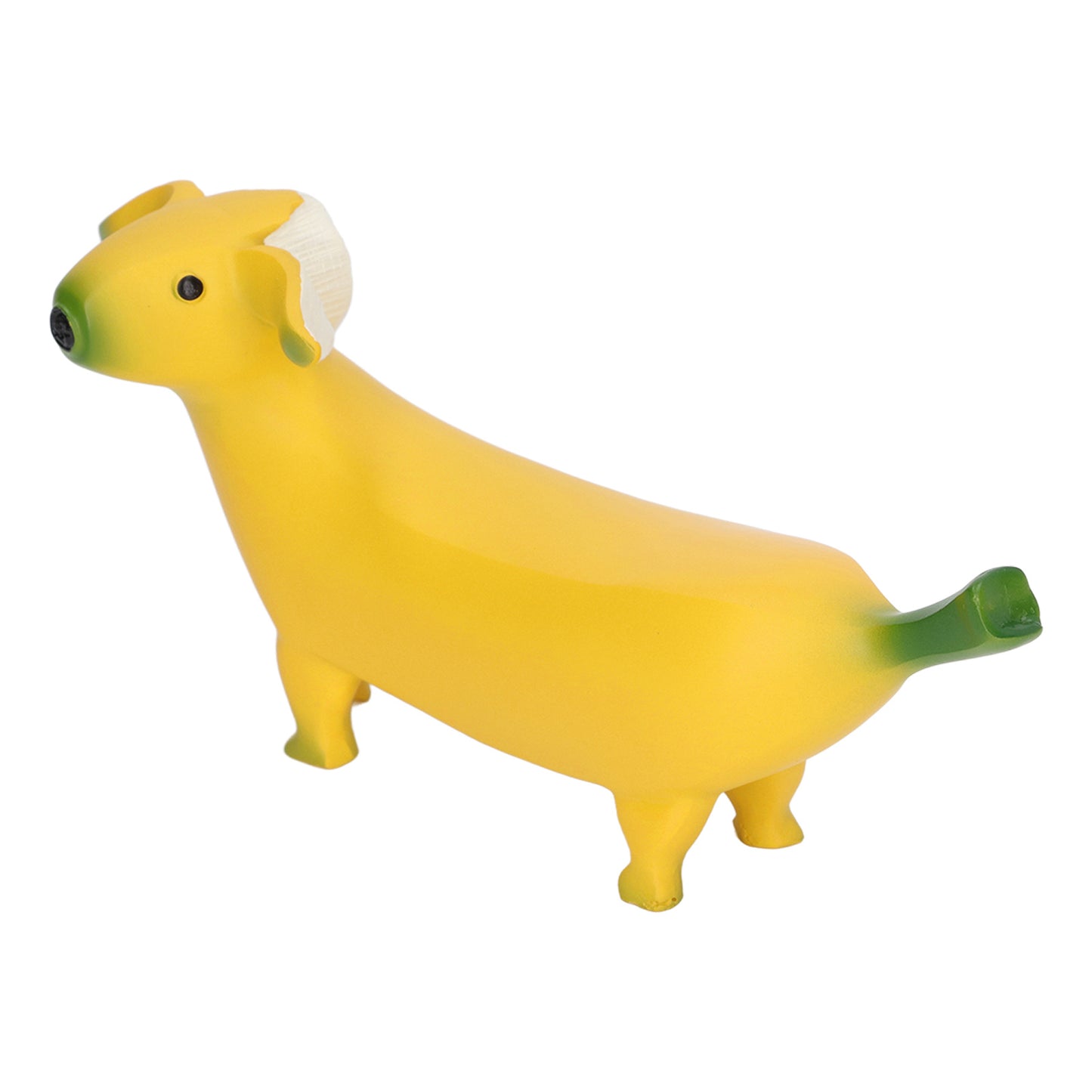 Banana Dog Sculpture Resin Funny Lovely Lightweight Banana Dog Art Decoration for Home Desktop L 20x9cm/7.9x3.5in